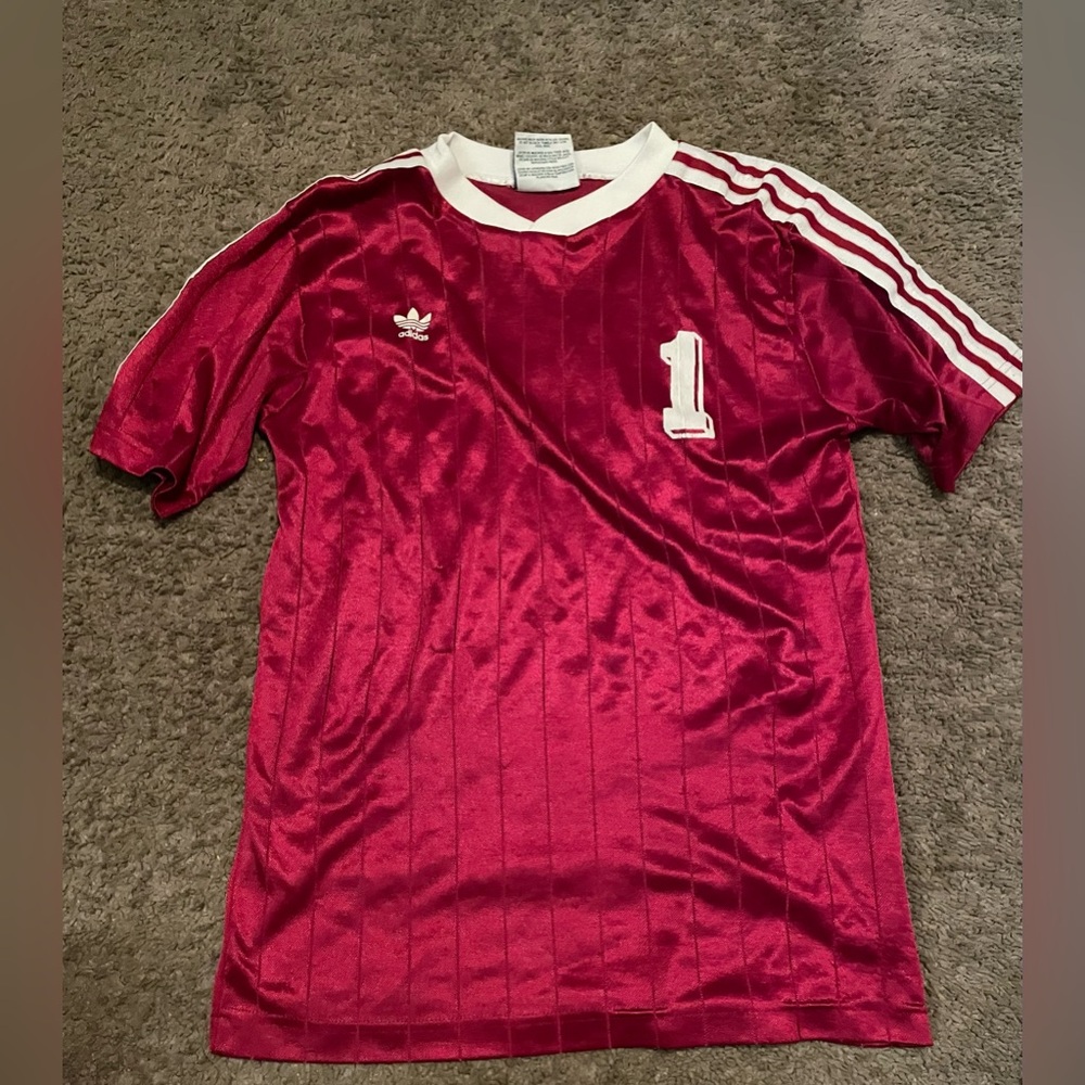 Adidas Red and White Sports Jersey